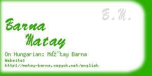 barna matay business card